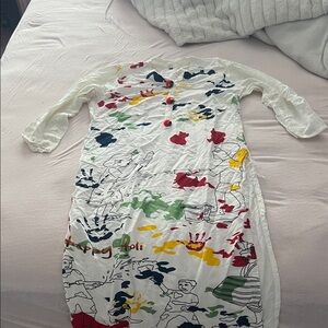 Colorful Graphic Long Sleeve Dress